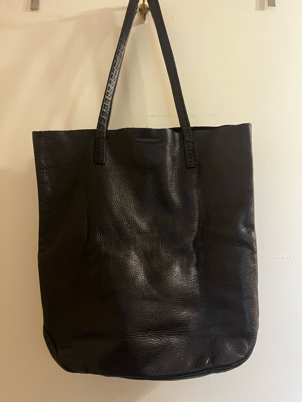 Frye Black Pebbled Leather Tote